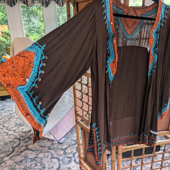 jimi Hendrix Rayon Embroidered Kimono - Picture 2 of 4